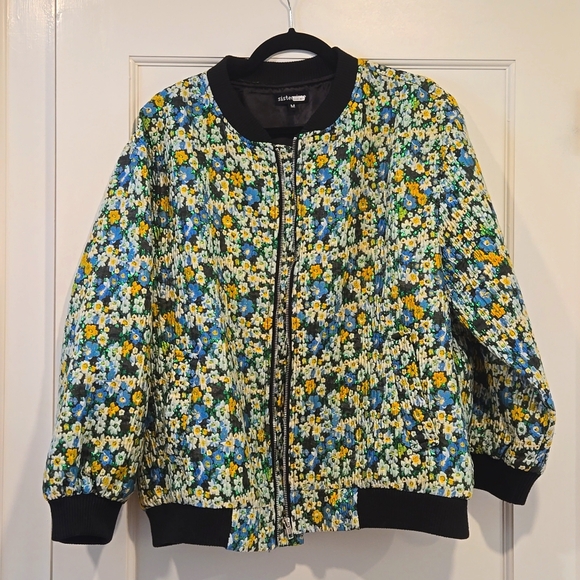 Sister Jane Floral Bomber Jacket Medium - Picture 2 of 5